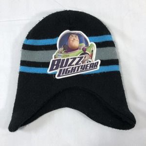 Disney Pixar Toddler Knit Buzz Lightyear Hat Toy Story Beanie Black Blue OSFM